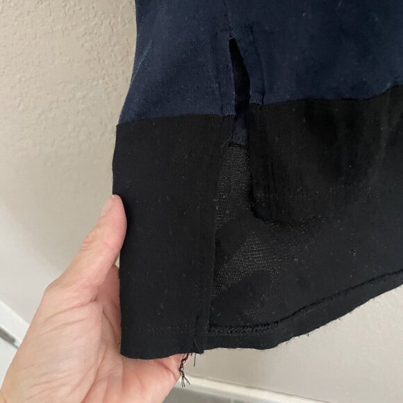 Zara Blue & Black Lightweight Knit Top Small - Picture 3 of 4